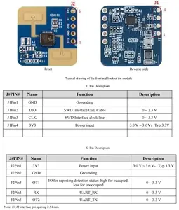 Hi-Link Nieuwe HLK-LD2420 Identificeren Nauwkeurige Menselijke Micromovements Micro-Bewegingsdetector Menselijk Lichaam Sensor 24G Mmwave Radarmodule