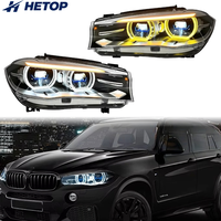 Phares HETOP F15 X5 2014-2018, mise à niveau, double couleur, phare LED de voiture, DRL, style Ikon, lumière laser, accessoires modifiés pour BMW