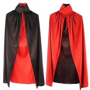 Capa con capucha de demonio para Halloween, capa Reversible para disfraz de los niños, capa del diablo de Dracula, capa para disfraz de demonio, Ponchos Unisex