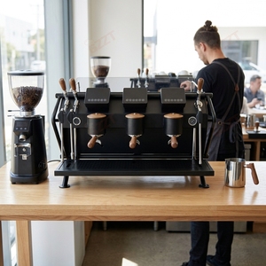 Machine à café commerciale 5KW, 3 groupes, chaudière vapeur grande capacité 12L, machine à expresso, chaudière d'extraction 3L, 180 tasses - Product Image 1