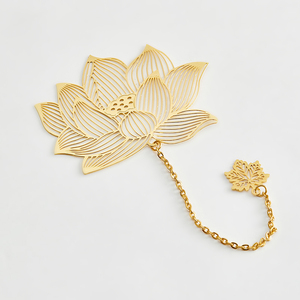 OEM fabbrica artigianato Ginkgo parasole foglia segnalibro in ottone segno di libro cavo - Product Image 4