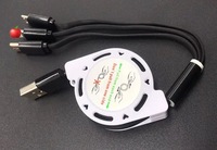 Cargador de Teléfono Móvil 3 en 1 con Cable Retráctil USB Tipo-C, Personalizable con Logotipo, Venta Caliente