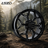 Jantes LSZD 20x9 Flow Formed 6x139.7 ET12 Noir Brillant Géométriques pour Ranger Hilux D-Max Fortuner