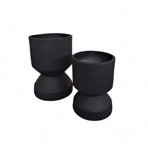 Concrete Nordic Round Black Oval Large Cement Outdoor <b>Planters</b> Flower Pots <b>Planters</b> for Indoor Plants - Product Image 4