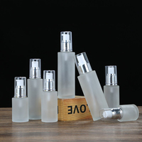 Flacon pulvérisateur en verre vide à épaulement plat pour cosmétiques, rechargeable, 20ml 30ml 50ml 100ml, flacon pompe à vis en verre pour sérum