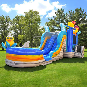 บ้านลมเป่าลมดีไซน์ใหม่รูปปลากระเบน  แบบเป็นมิตรกับสิ่งแวดล้อม พร้อมสไลเดอร์น้ำแบบคู่  รับน้ำหนักได้ 1000 กก. เหมาะสำหรับงานปาร์ตี้ - Product Image 4