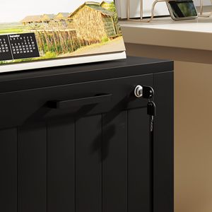 Armoire à dossiers verticale noire SENYU avec 2 tiroirs verrouillables pour usage de bureau - Product Image 2