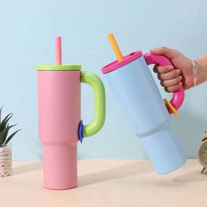 Gobelet de voyage personnalisé de 40 oz en acier inoxydable à double paroi, tasse en métal standard, tasse à café de voyage, gobelet de 40 oz avec poignée - Product Image 4