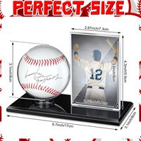 Présentoir de baseball en acrylique de taille officielle support de balle à base transparente ensemble de support d'anneau protecteur de souvenirs boîtes de rangement bacs
