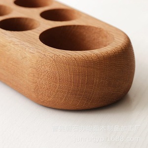 Estante de madera para almacenamiento de aceites esenciales, organizador de escritorio de madera maciza para botellas de cosméticos y muestras de perfumes - Product Image 4