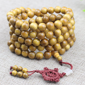 Perles de prière bouddhistes en bois de santal, 108 perles, diamètre 10 mm, collier en bois unisexe, bijoux de cérémonie religieuse - Product Image 2