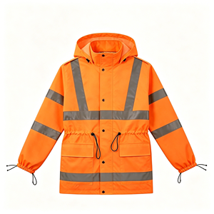Summer High Visibility Reflective Raincoat, Waterproof Oxford Fabric Motorcycle Rain Jacket - Product Image 1