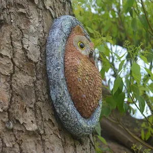 Animal Tree Hugger Resin Owl Sculpture Wall Ornaments Outdoor Yard Art Garden Statues Decorative Figurine Hanging On The Tree