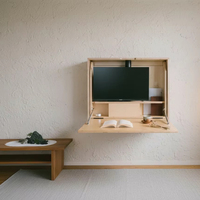 Bureau électrique pliable mural en bois, réglable en hauteur, gain de place, rangement domestique, petit appartement, OEM