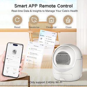 Caja de Arena Inteligente para Gatos con Autolimpieza Automática, Control por Aplicación, Eliminación de Olores, Protección de Seguridad para Múltiples Gatos, Espacio Interior de 70L, 2.4GHz - Product Image 2