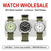 Montre à quartz pour homme, bracelet en nylon lumineux, double calendrier, montres-bracelets en gros, Relogio Masculino