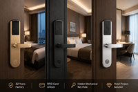 Sistema de Cerradura de Puerta de Hotel RFID de Acero Inoxidable 304 con 4 Pilas AA, Acceso con Tarjeta Inteligente M1 y Software Gratuito para Edificios de Oficinas