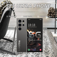 Smartphones S25 Ultra Originaux 16 Go + 1 To de Stockage 5G Double SIM Téléphone Mobile CDMA Écran QHD LED Compatibilité LTE Deca Core