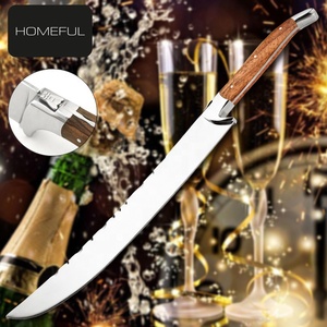 Ensemble d'accessoires de mariage de qualité supérieure, couteau <span class=keywords><strong>sabre</strong></span> en acier inoxydable avec manche en bois de rose, boîte cadeau avec logo personnalisé emballée - Product Image 4