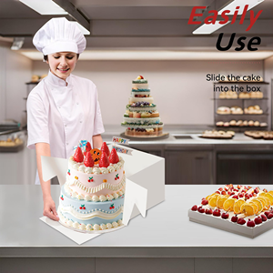Boîte à gâteau carrée blanche très vendue avec fenêtre en PVC - Product Image 5
