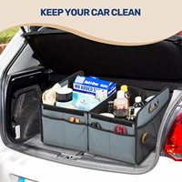 Organisateur de coffre de voiture avec couvercle, tissu Oxford 600D, boîte de rangement pliable avec base antidérapante pour SUV, camion, véhicule