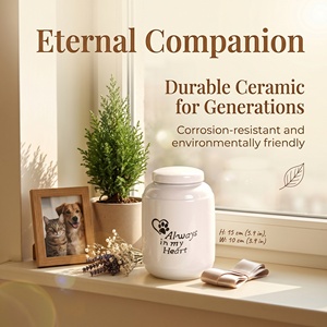 Urna de Cerámica para Mascotas, Siempre en Mi Corazón, 1100 ml, Gran Capacidad, Boca Ancha, Sello de Silicona a Prueba de Humedad, para Cenizas de Perros y Gatos, OEM - Product Image 2
