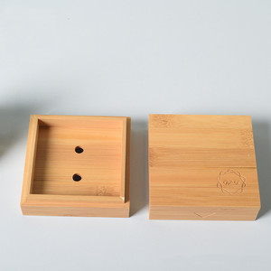 100% Bamboo Products Self Draining Soap Dish Wooden Soap Dishes For Bathroom