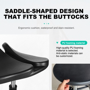 KEDE Wholesale Ergonomic PU Saddle <strong>Stool</strong> <strong>Adjustable</strong> <strong>Height</strong> Swivel Medical <strong>Stool</strong> for Denta Laboratory &amp; Hospital Use - Product Image 3