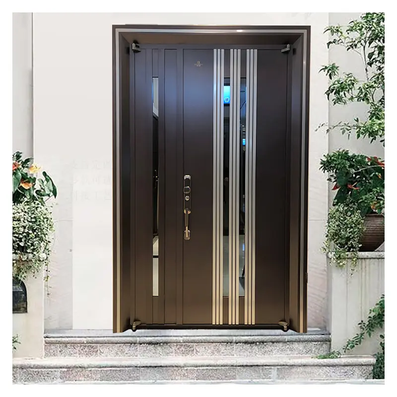 Hihaus Новый американский внешний охранный вход стальная основная дверь дизайн для дома