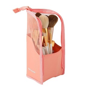Travel Season Makeup Brush Storage Bag Pink Black Mesh Cosmetic Toiletry Bag Portable Organizer for Women Makeup Tools - Product Image 5