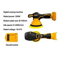Polisseuse orbitale aléatoire sans fil 21V avec écran numérique 125mm, polisseuse de voiture compatible avec batterie DeWalt 20V pour auto et bricolage