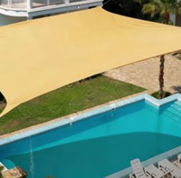 Voile d'ombrage jaune respirante en maille tissée, protection UV, pour piscine, terrasse et jardin