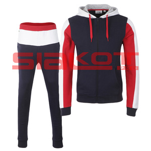 Diseño tu Idea sudadera con cremallera azul logotipo personalizado sudor traje de pista de deporte de chándal - Product Image 1