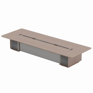 Mesa de Conferencia Moderna de Madera de Alta Gama para 12 Personas, Altura Estándar, para Oficina en Casa o Escuela, Estilo Panel de Madera - Product Image 6