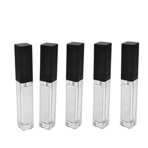 Etiqueta personalizada vacía con logotipo, 5ml, 7ml, 8ml, 10ml, luz Led cuadrada, brillo de labios transparente, contenedor para apretar, tubos de brillo de labios con espejo y caja - Product Image 1