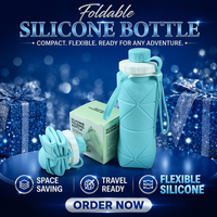 Bouteille d'eau pliable en silicone en gros avec sangle de transport, anti-fuite, logo personnalisé, bouteille de sport pour voyage et gym