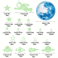 Autocollants muraux personnalisés avec étoiles brillantes, galaxie, astronaute, fusée, vaisseau spatial, planète, extraterrestre, écologiques, imperméables, décoration de chambre d'enfant