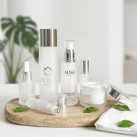 Flacon Cosmétique en Verre avec Pompe, Design Personnalisé, Vide, 40ml 100ml, Bouteille de Toner Visage à Mécanisme Rotatif