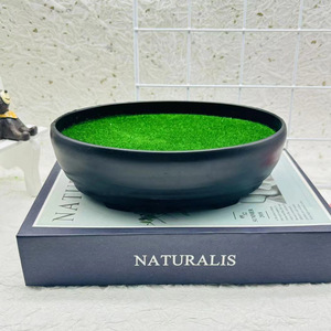Pot de fleurs artificielles Paulon Bonsaï 17 cm en plastique noir et mousse, décoration de plantes d'intérieur pour bureau - Product Image 2