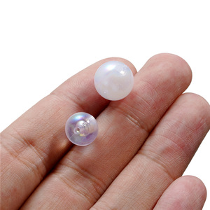Acrylic Round <b>Beads</b> Milky White Transparent Plated For Bracelet Making 8mm 10mm 12mm Loose <b>Beads</b> DIY Jewelry Craft Supplies - Product Image 3