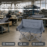 Chaise de camping pliante chauffante portable 272 kg, 3 niveaux de chaleur, double zone, alimentée par batterie externe, en Oxford 600D pour la pêche et les pique-niques