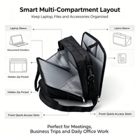 Sac à bandoulière pour ordinateur portable de luxe pour hommes, mallette de voyage étanche pliable, sacoche d'affaires personnalisable avec logo