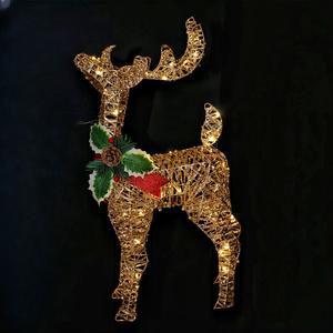 2025년 크리스마스 불빛 철제 별 모양 순록 장식, 배터리 작동식 LED 트리 장식 및 헤드업 조명 - Product Image 4