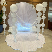 Support de présentation en métal creux JINDA, blanc, pour rideaux de mariage, toile de fond, décoration de fête