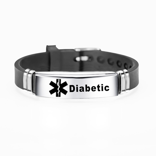 Adjustable Personalized Medical Alert Bracelet Diabetic High Blood Disease Awareness Emergency  for Men Women Kids