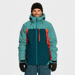Chaqueta Acolchada con Capucha para Hombre, Ecológica, Estilo Urbano, con Bloques de Color, Impermeable, para Invierno, con Relleno de Poliéster y Cierre de Cremallera - Product Image 1