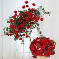 Nouvelle Décoration Florale Moderne pour Scène de Mariage : Rangée de Fleurs d'Hortensia, Allée de Cérémonie, Décoration Suspendue en Soie Artificielle