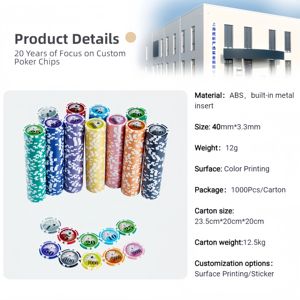 Jetons de <span class=keywords><strong>poker</strong></span> 500 pièces en acrylique avec logo personnalisé, marquage à chaud, production rapide - Product Image 2