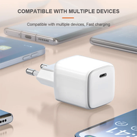 Mini chargeur Jelly 20W EU à charge rapide, double mode, GAN CE/Rohs, chargeur mural pour les voyages, la maison et les déplacements professionnels