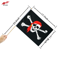 Drapeau de pirate en forme de main (Jolly Roger) de 11,8 x 17,7 pouces pour décoration de fête d'Halloween, vente en gros, personnalisable